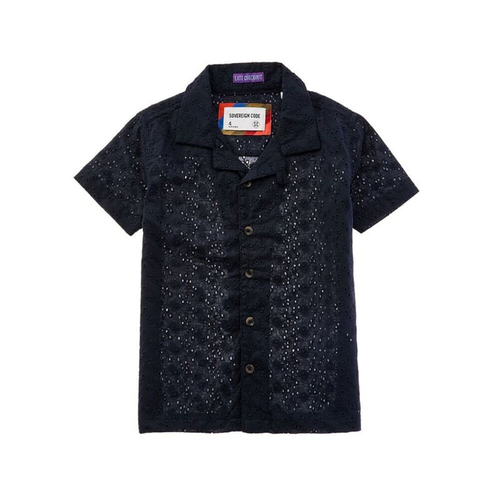 Sovereign Code Boys  Notting Button Front T-Shirt, Black
